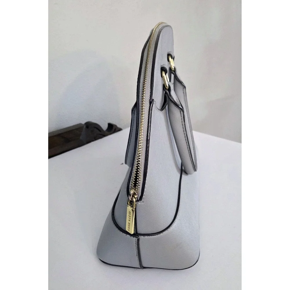 Anne Klein Gray Dome Double Handle Purse Handbag Structured‎ Body Clean EUC
